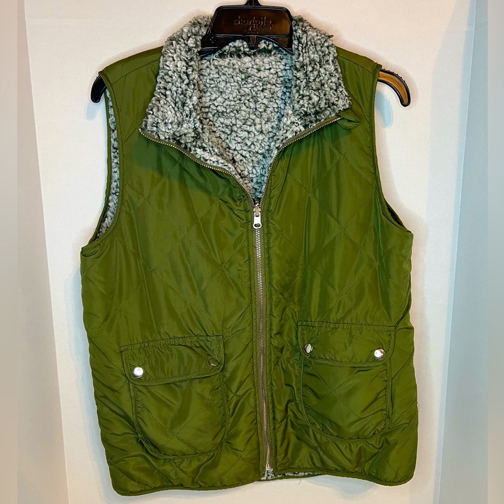 Army green reversible vest